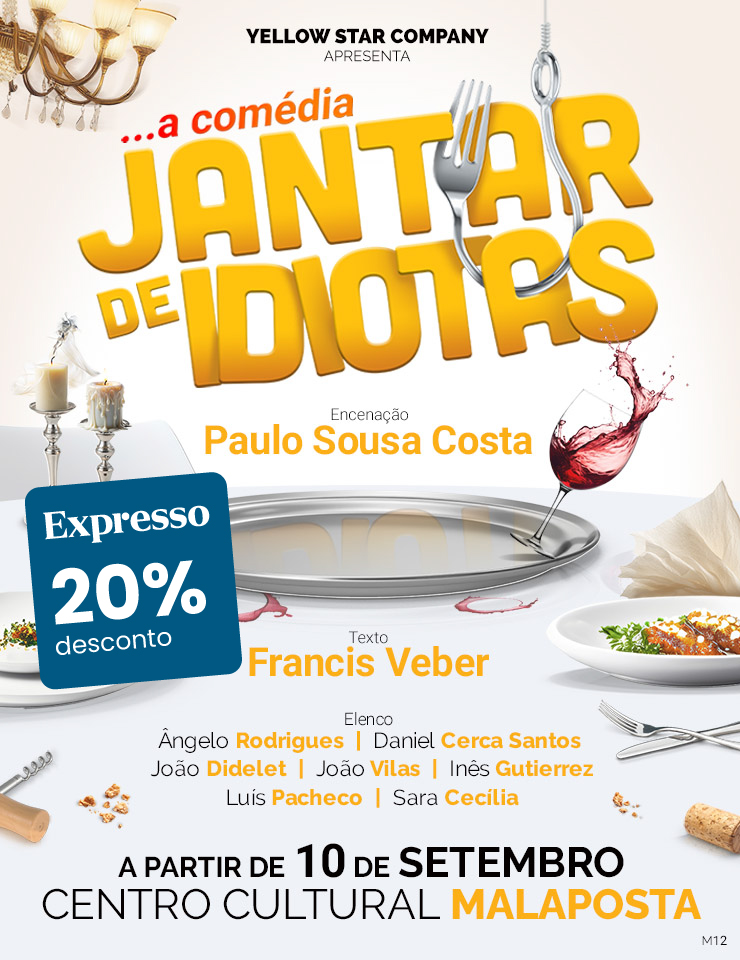 Cartaz de Jantar de Idiotas em Centro Cultural Malaposta