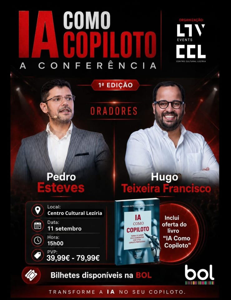 Cartaz de IA como Copiloto - A Conferencia em Centro Cultural Lezíria