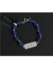 Pulseira Azul Prata Retangular | Blue Bracelet